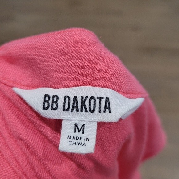 BB Dakota Holding On Tie Waist Tiered Midi Dress In Poppy Size Medium Pink - Picture 5 of 7